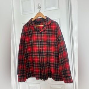 SKIMS Red and Black Plaid Pijama Top Medium Size